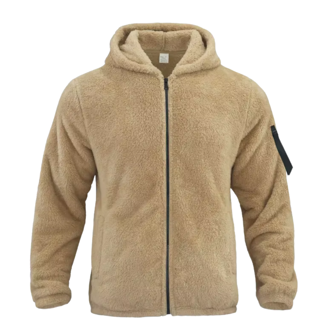 Men's Double-Sided Hooded Velvet Winter Jacket - Uzzora