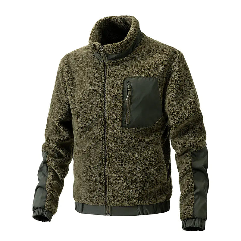 Men's Fleece Jacket with Stand Collar - Autumn/Winter Fashion - Uzzora