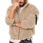 Men's Double-Sided Hooded Velvet Winter Jacket - Uzzora