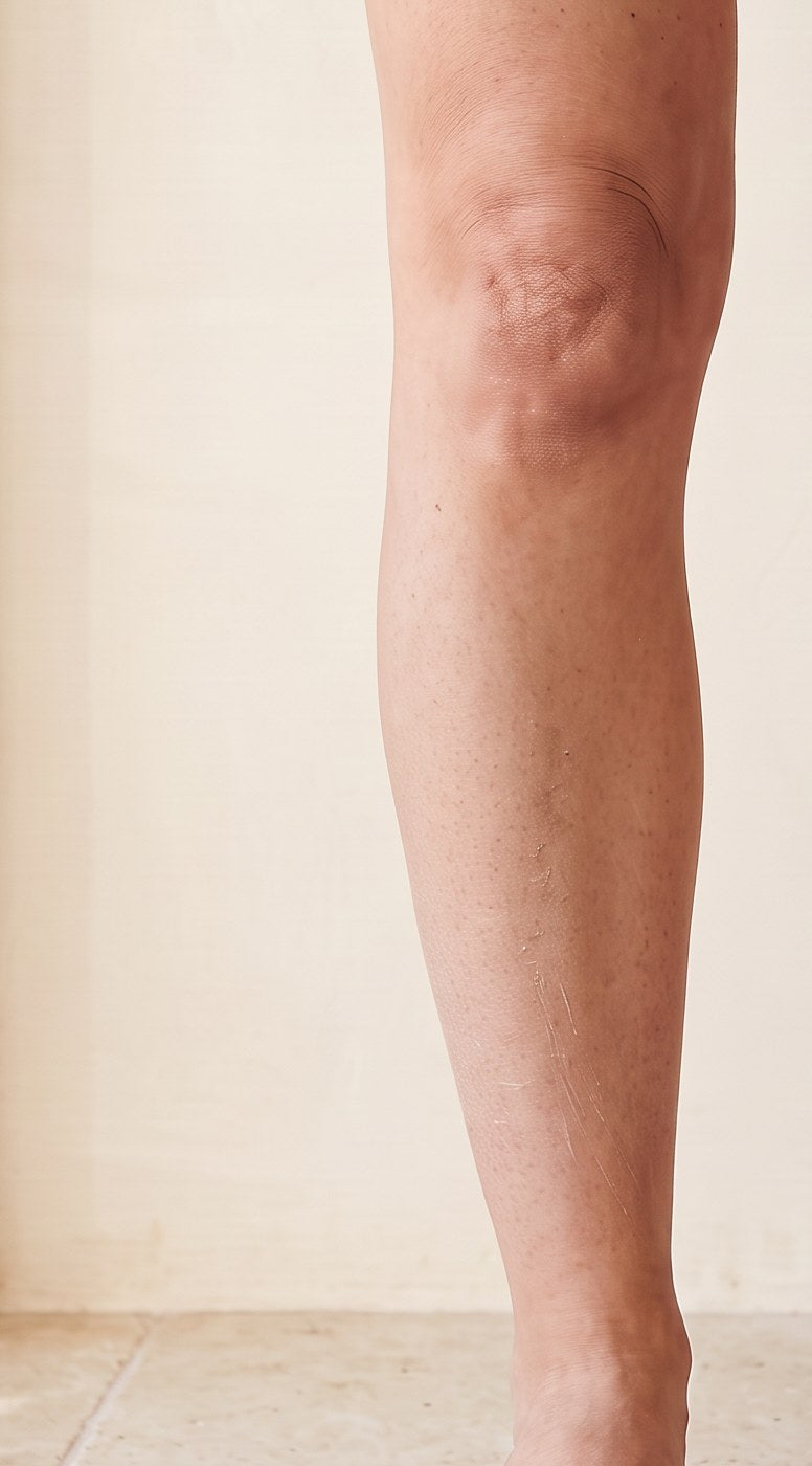 Concept image: a bare, dry-looking shin